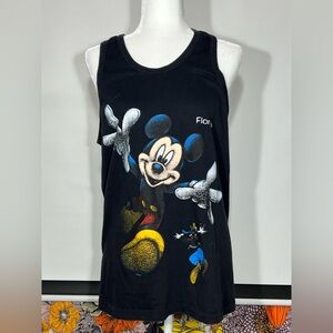 Disney Black Mickey Mouse and Goofy Unisex Tank Top